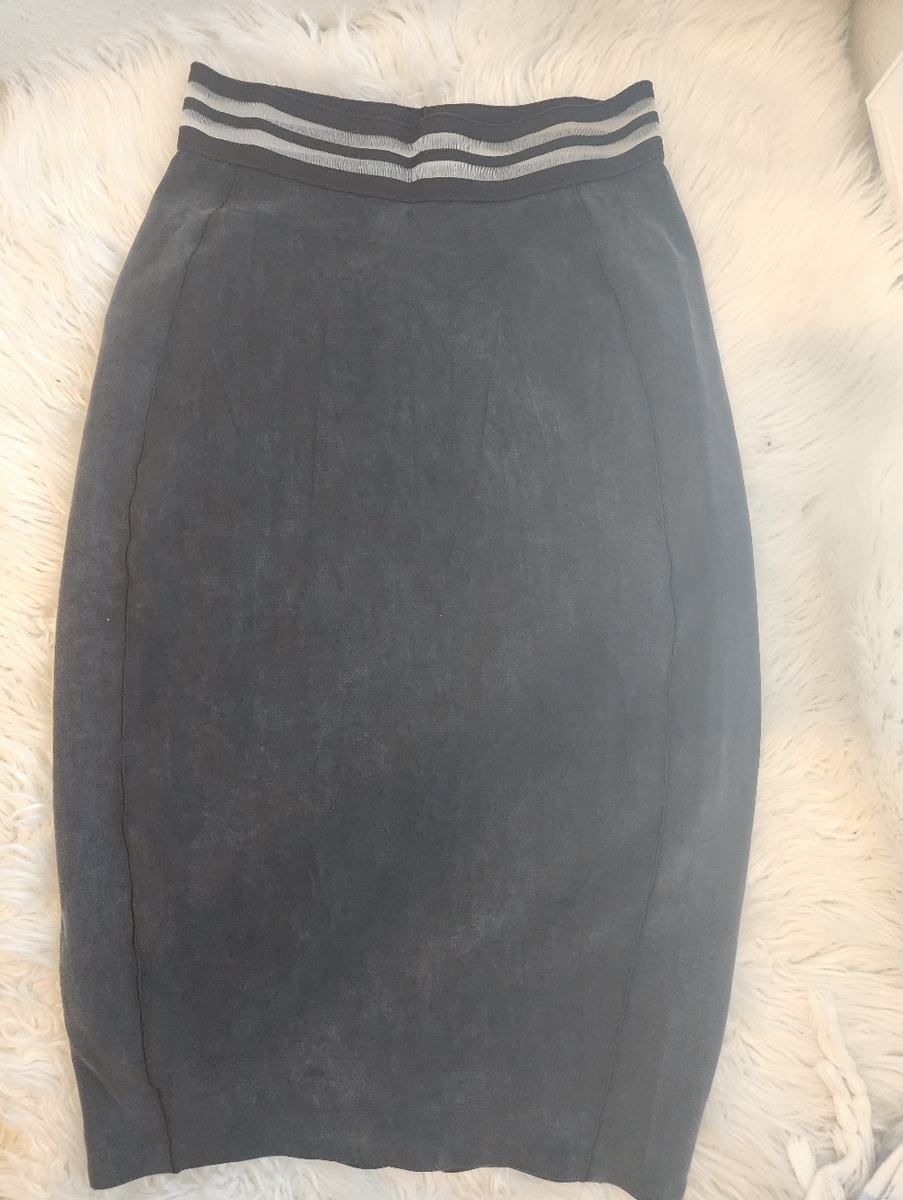 KADA PENCIL BODYCON SKIRT SILKY SOFT STRIPE ELASTIC WAISTBAND WOMENS SIZE XS - Picture 16 of 16